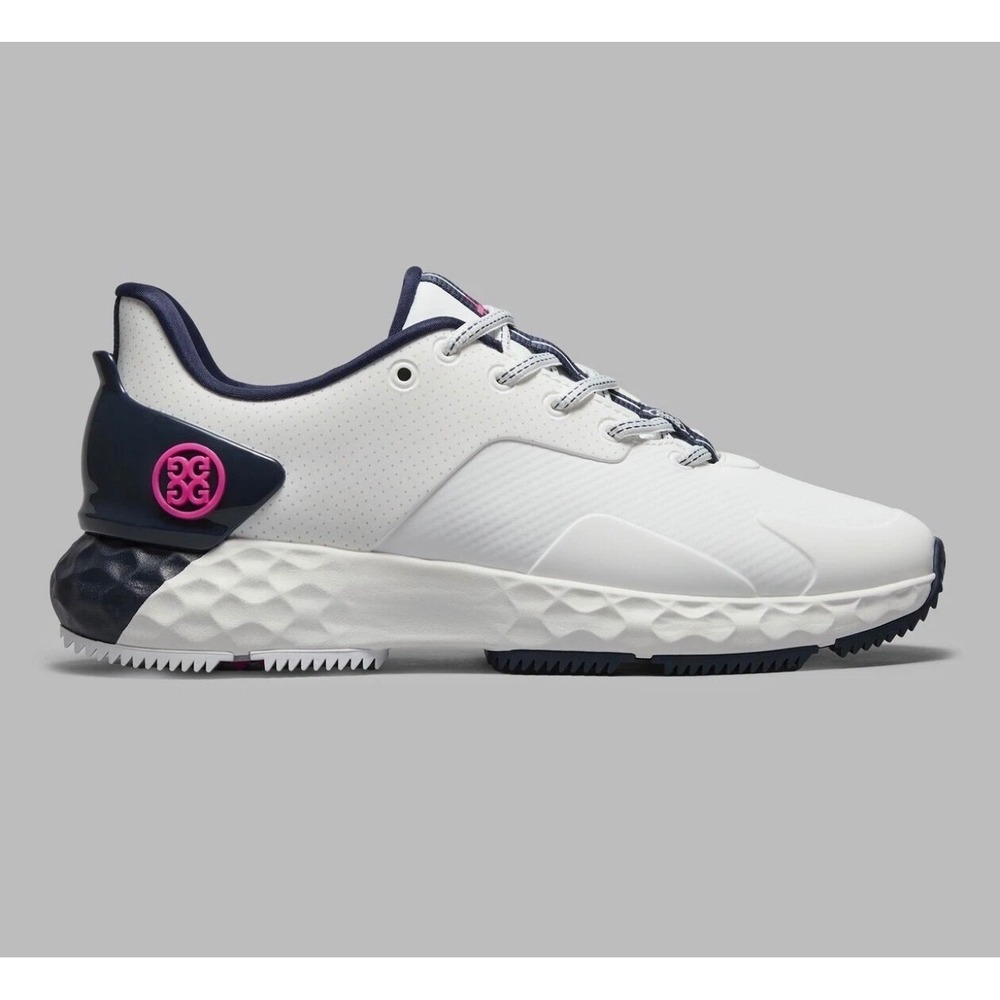 2025 G/Fore Women's Perforated MG4+ Golf Shoes: Snow/Twilight pink  Mens 9.5